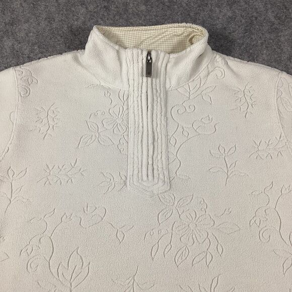 Gear For Sports Women’s Fleece Floral Cream 1/4 Zip Pullover Size Small Golf Top - Picture 14 of 16
